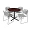 Cain Cain Round Table & Chair Set, Wood, Metal, Polypropylene Top TB36RNDMH44GY - alternate 1